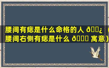 腰间有痣是什么命格的人 🌿 （腰间右侧有痣是什么 🐟 寓意）